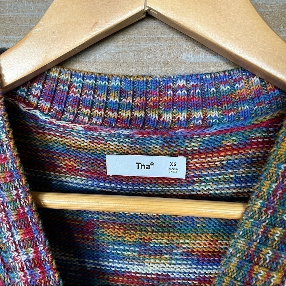 TNA Aritzia The Marcy Vest Multicolor Marled Preppy Career Classic Womens XS - Picture 3 of 9